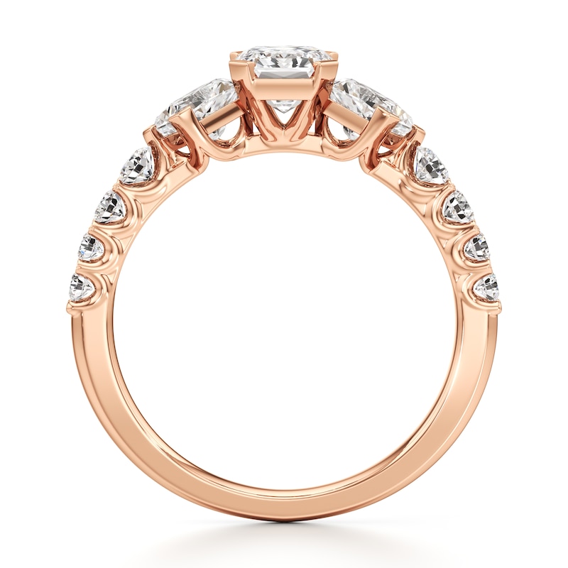 Main Image 2 of J'Lure Imperial-Emerald Step-Cut Lab-Grown Diamond Engagement Ring 2 ct tw 18K Rose Gold