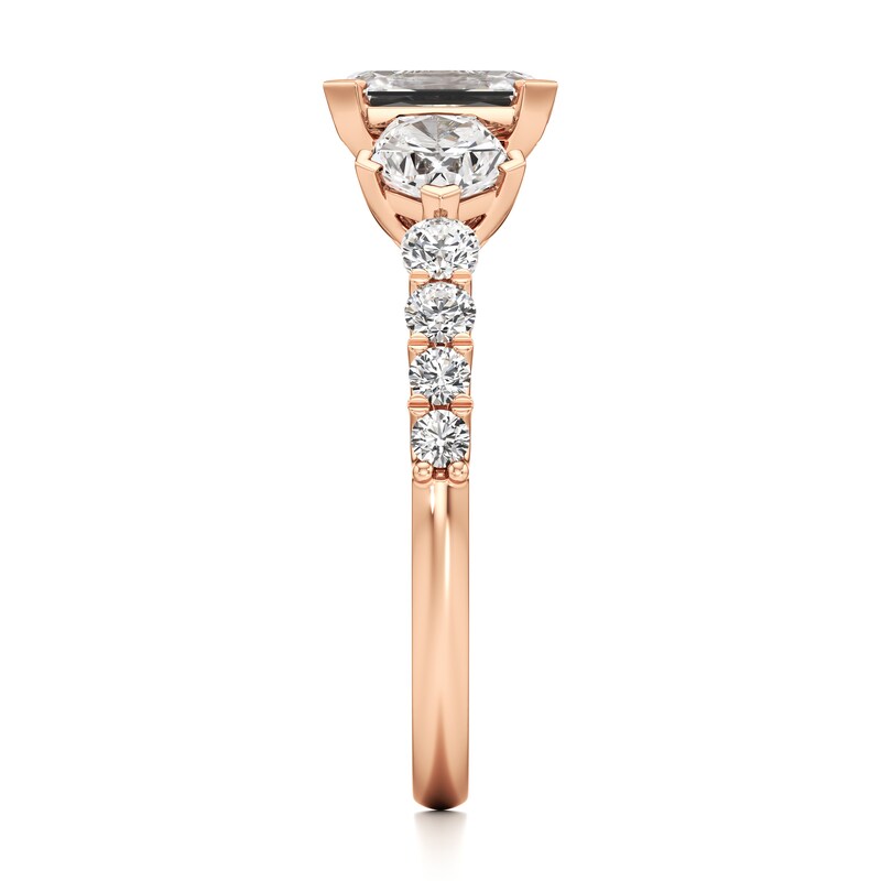 Main Image 3 of J'Lure Imperial-Emerald Step-Cut Lab-Grown Diamond Engagement Ring 2 ct tw 18K Rose Gold