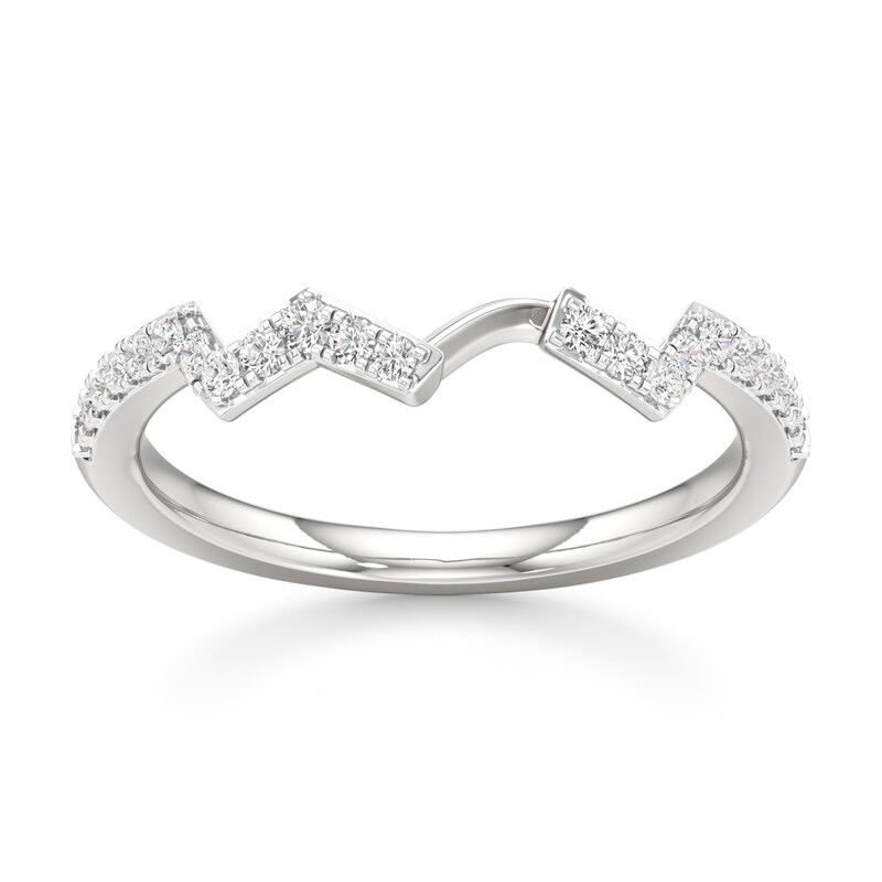 Main Image 1 of J'Lure Lab-Grown Diamond Angled Contour Wedding Band 1/5 ct tw 18K White Gold