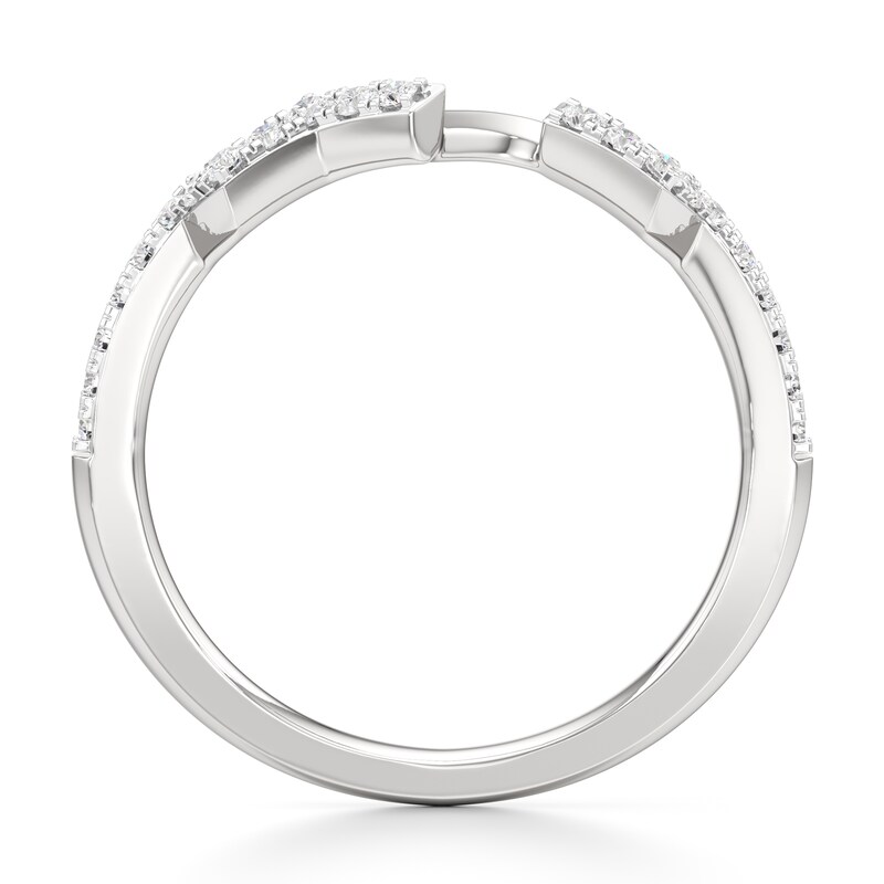Main Image 2 of J'Lure Lab-Grown Diamond Angled Contour Wedding Band 1/5 ct tw 18K White Gold