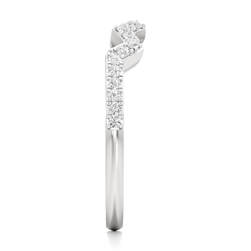 Main Image 3 of J'Lure Lab-Grown Diamond Angled Contour Wedding Band 1/5 ct tw 18K White Gold