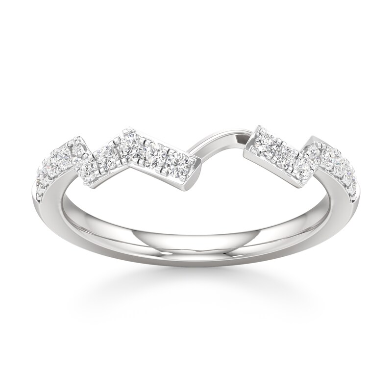 Main Image 1 of J'Lure Lab-Created Diamond Angled Contour Wedding Band 1/4 ct tw 18K White Gold