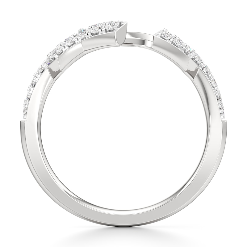 Main Image 2 of J'Lure Lab-Created Diamond Angled Contour Wedding Band 1/4 ct tw 18K White Gold