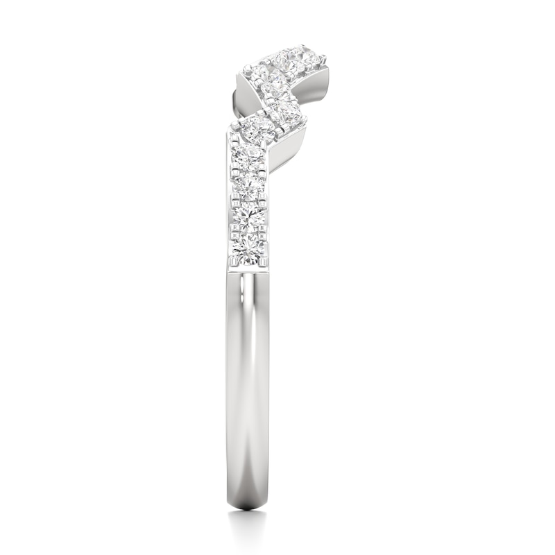 Main Image 3 of J'Lure Lab-Created Diamond Angled Contour Wedding Band 1/4 ct tw 18K White Gold