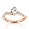 Thumbnail Image 1 of J'Lure Hexagon Step-Cut Lab-Grown Diamond Bypass Engagement Ring 1-1/6 ct tw 18K Rose Gold