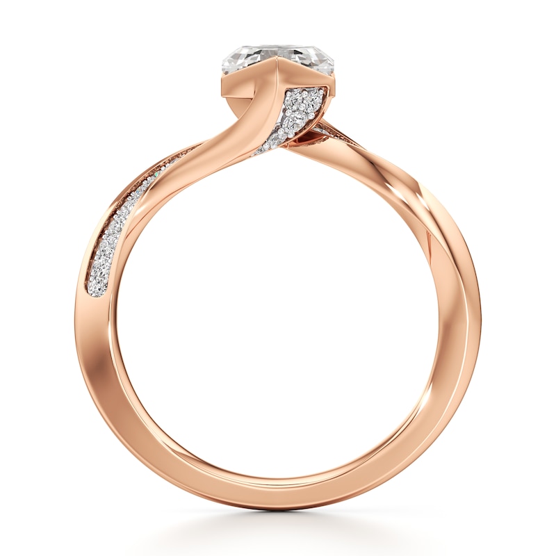 Main Image 2 of J'Lure Hexagon Step-Cut Lab-Grown Diamond Bypass Engagement Ring 1-1/6 ct tw 18K Rose Gold