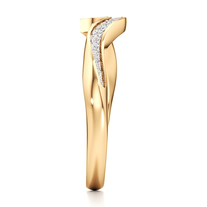 Main Image 3 of J'Lure Lab-Grown Diamond Contour Wedding Band 1/6 ct tw 18K Yellow Gold