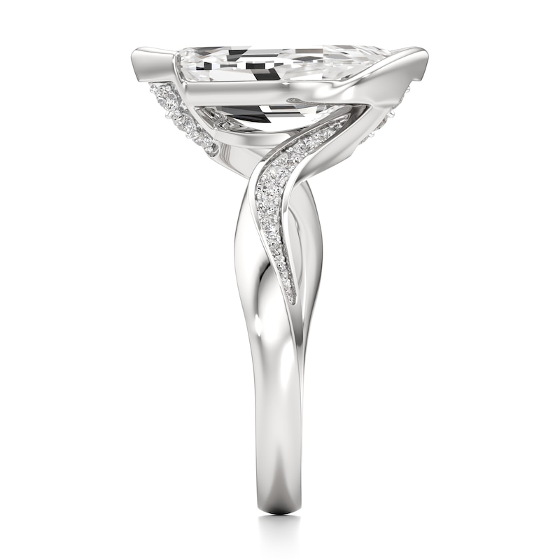Main Image 3 of J'Lure Leaf Step-Cut Lab-Grown Diamond Bypass Engagement Ring 3-1/5 ct tw 18K White Gold