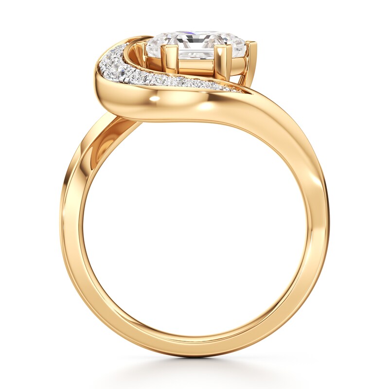 Main Image 2 of J'Lure Hexagon Brilliant-Cut Lab-Grown Diamond Engagement Ring 2 ct tw 18K Yellow Gold