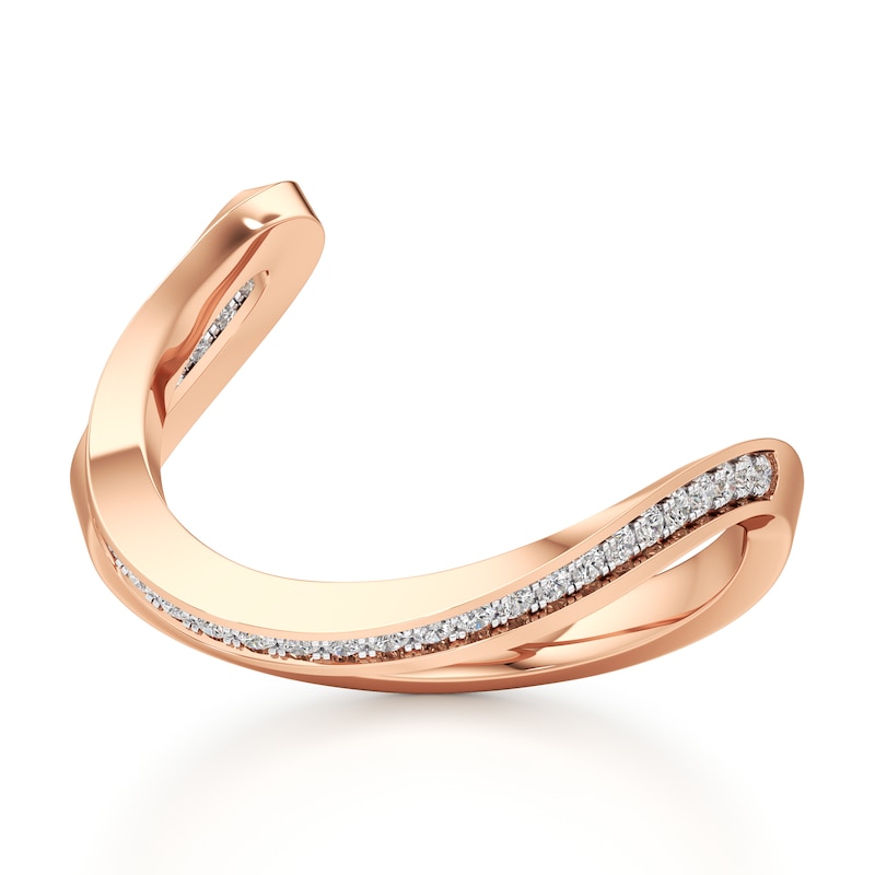 Main Image 1 of J'Lure Lab-Grown Diamond Contour Wedding Band 1/6 ct tw 18K Rose Gold