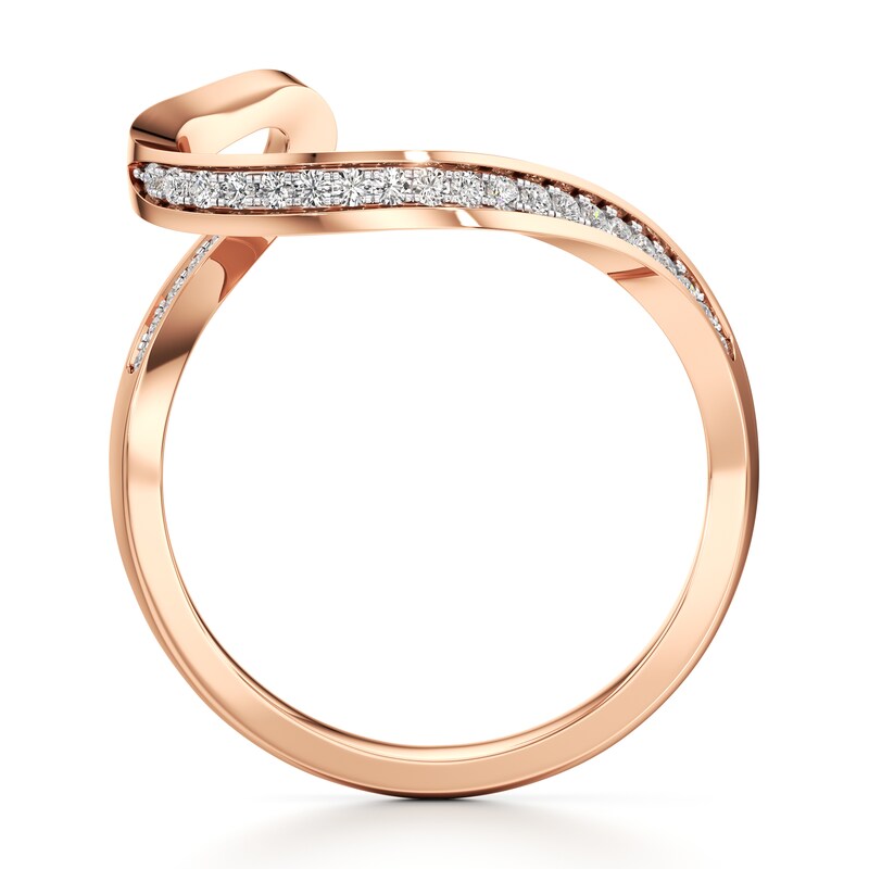 Main Image 2 of J'Lure Lab-Grown Diamond Contour Wedding Band 1/6 ct tw 18K Rose Gold