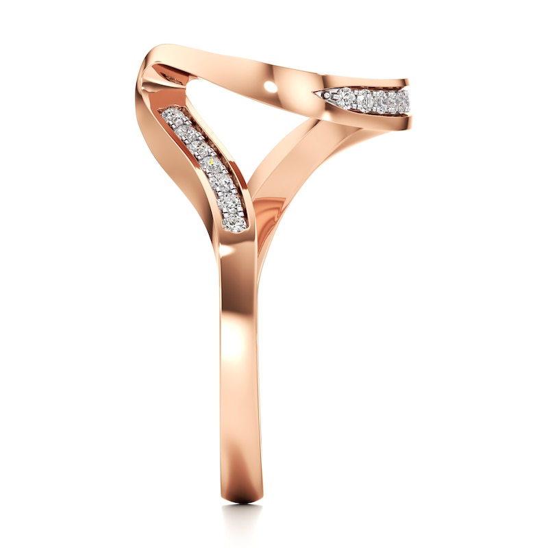 Main Image 3 of J'Lure Lab-Grown Diamond Contour Wedding Band 1/6 ct tw 18K Rose Gold
