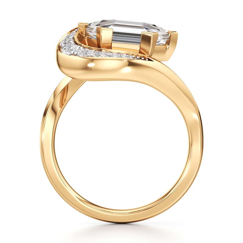 Main Image 2 of J'Lure Hexagon Portrait-Cut Lab-Grown Diamond Engagement Ring 3 ct tw 18K Yellow Gold