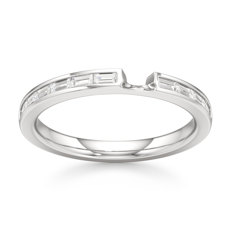 Main Image 1 of J'Lure Baguette-Cut Lab-Grown Diamond Contour Wedding Band 3/8 ct tw 18K White Gold