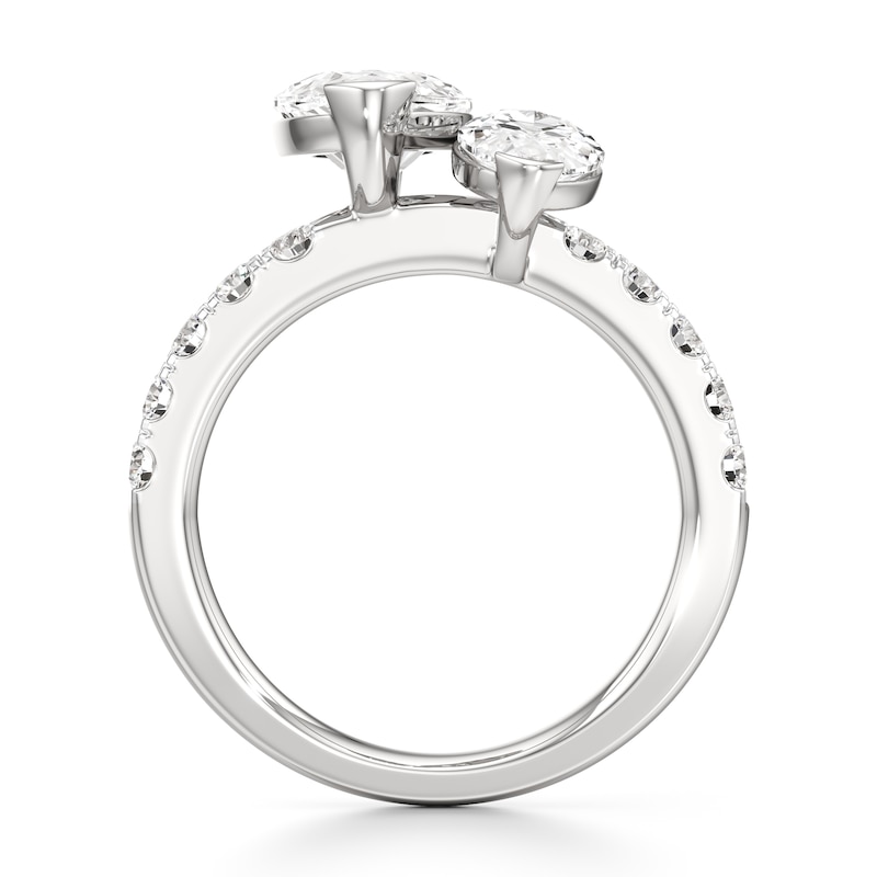 Main Image 2 of J'Lure Moval Old-Cut Two-Stone Lab-Grown Diamond Engagement Ring 4-5/8 ct tw 18K White Gold