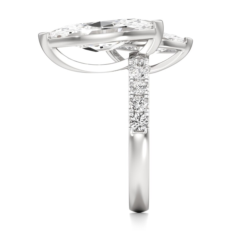 Main Image 3 of J'Lure Moval Old-Cut Two-Stone Lab-Grown Diamond Engagement Ring 4-5/8 ct tw 18K White Gold