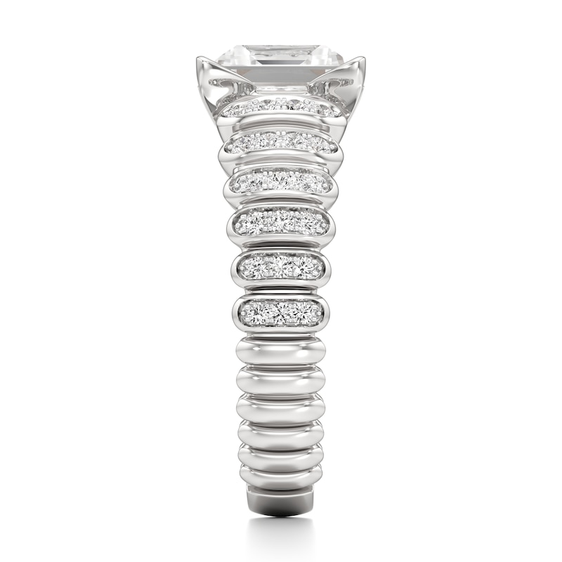 Main Image 3 of J'Lure Carre Step-Cut Lab-Grown Diamond Engagement Ring 2-1/3 ct tw 18K White Gold