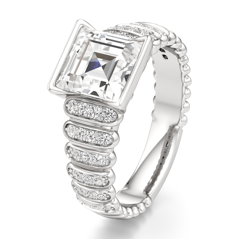 Main Image 4 of J'Lure Carre Step-Cut Lab-Grown Diamond Engagement Ring 2-1/3 ct tw 18K White Gold