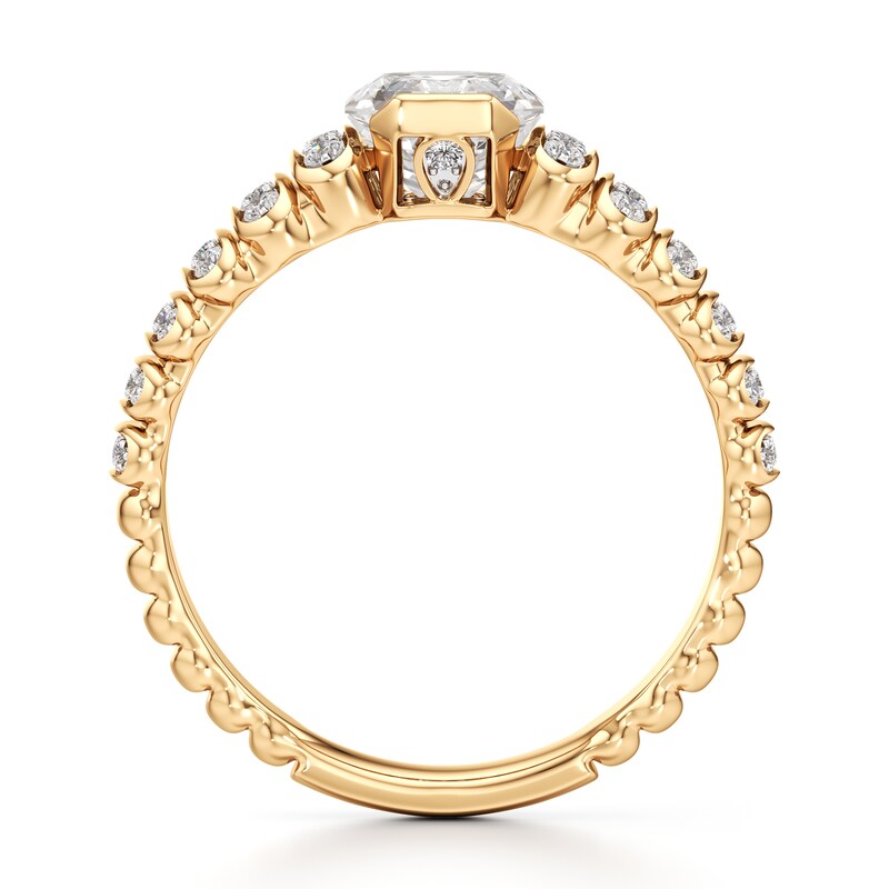 Main Image 2 of J'Lure Octagon Step-Cut Lab-Grown Diamond Engagement Ring 1-1/4 ct tw 18K Yellow Gold