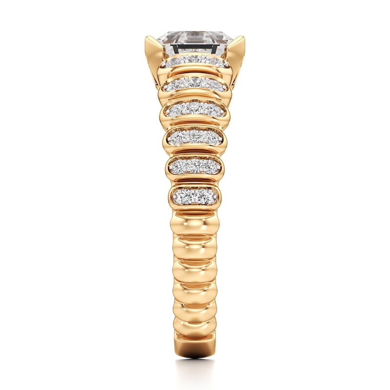 Main Image 3 of J'Lure Octagon Step-Cut Lab-Grown Diamond Engagement Ring 1-1/4 ct tw 18K Yellow Gold