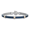 Thumbnail Image 1 of Baraka Men's Layered Cord Diamond Bracelet 1/10 ct tw Stainless Steel, Blue Ion Plating & 18K Yellow Gold 7.75"