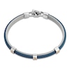 Thumbnail Image 2 of Baraka Men's Layered Cord Diamond Bracelet 1/10 ct tw Stainless Steel, Blue Ion Plating & 18K Yellow Gold 7.75"