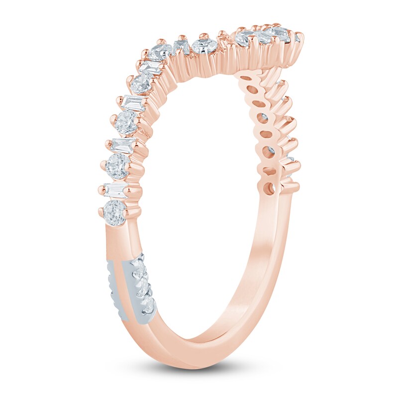 Main Image 2 of Pnina Tornai Baguette & Round-Cut Diamond Contour Anniversary Ring 1/3 ct tw 14K Rose Gold