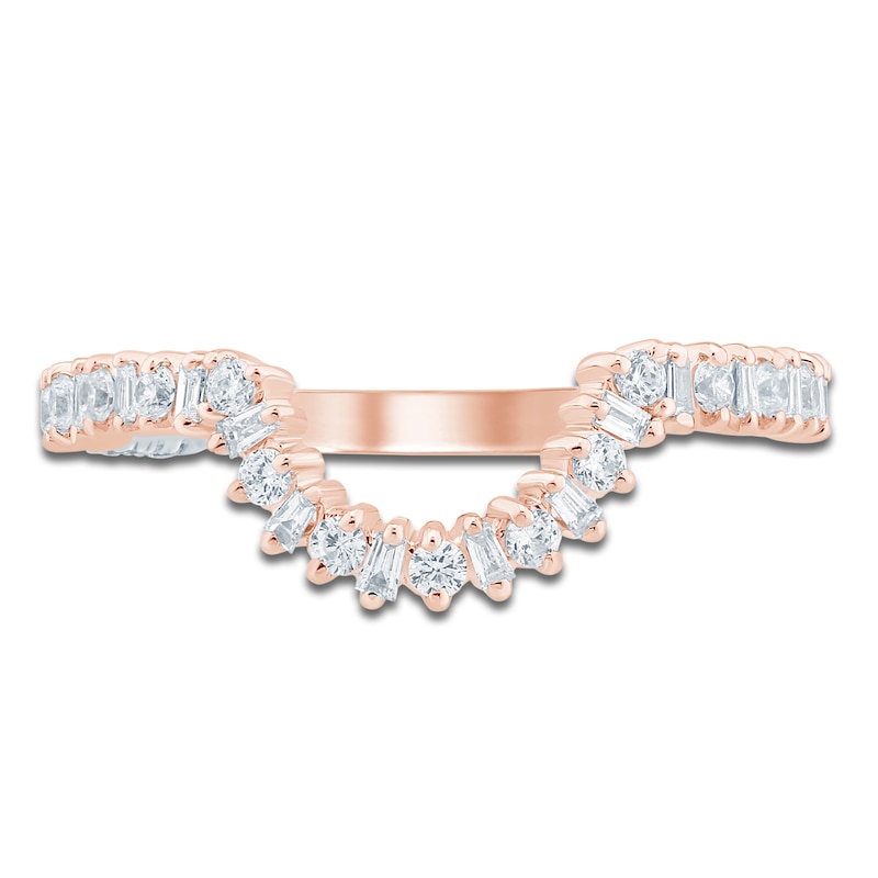 Main Image 3 of Pnina Tornai Baguette & Round-Cut Diamond Contour Anniversary Ring 1/3 ct tw 14K Rose Gold