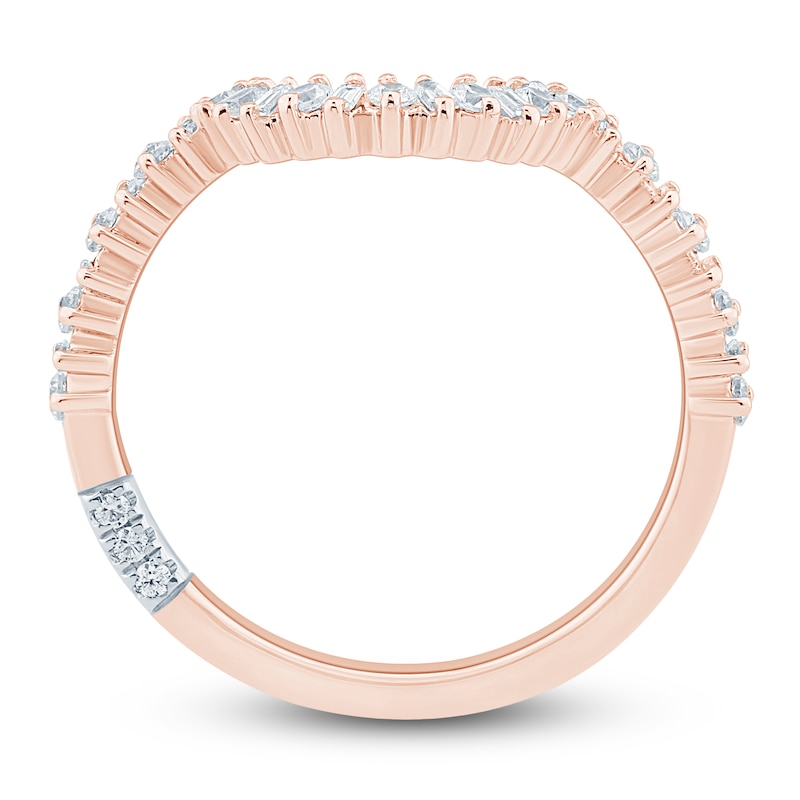 Main Image 4 of Pnina Tornai Baguette & Round-Cut Diamond Contour Anniversary Ring 1/3 ct tw 14K Rose Gold
