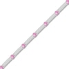 Thumbnail Image 2 of Pink & White Lab-Created Sapphire Bracelet Sterling Silver 7.5"