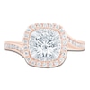 Thumbnail Image 3 of Round-Cut Lab-Grown Diamond Bypass Halo Ring 1 ct tw 14K Rose Gold