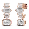 Thumbnail Image 2 of J'Lure Imperial-Emerald Step-Cut, Hexagon Baguette-Cut & Baguette-Cut Lab-Grown Diamond J-Hoop Earrings 4-1/3 ct tw 14K Rose Gold