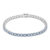 Thumbnail Image 1 of Oval-Cut Natural Aquamarine Line Bracelet Sterling Silver 7.25"