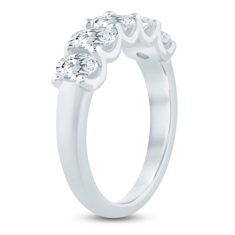 Main Image 2 of Oval-Cut Lab-Grown Diamond Five-Stone Anniversary Ring 1-1/2 ct tw 14K White Gold