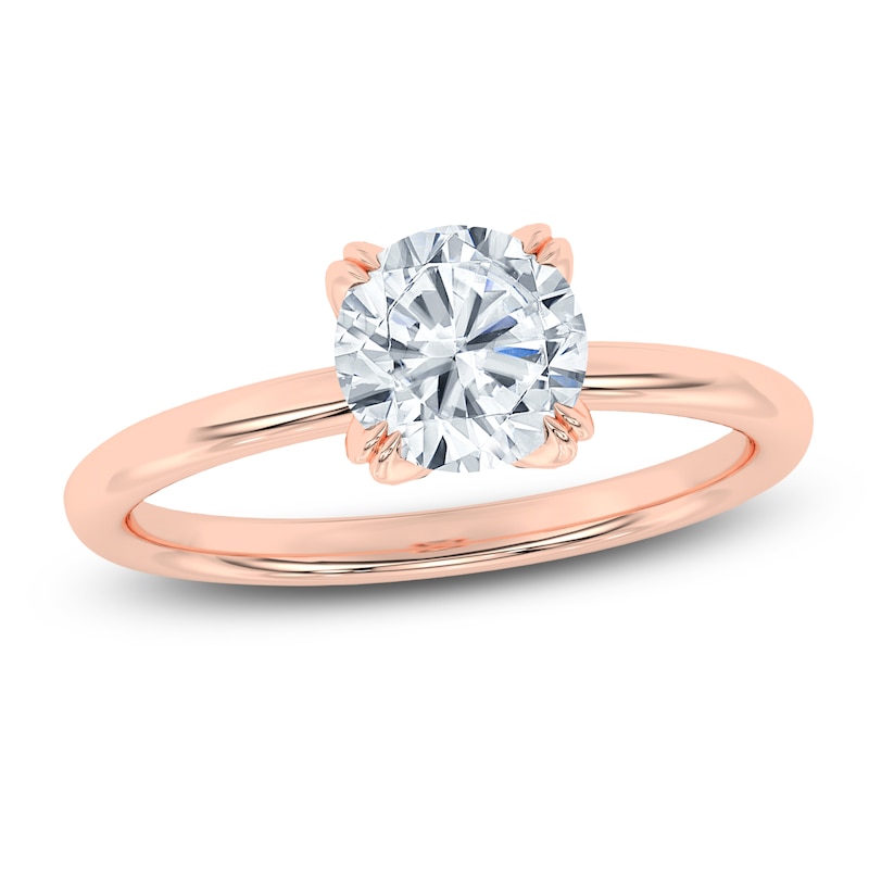 Main Image 1 of Certified Round-Cut Diamond Solitaire Engagement Ring 1-1/2 ct tw 18K Rose Gold (SI2/G)