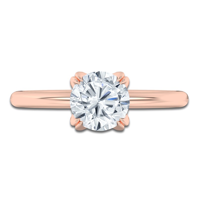 Main Image 3 of Certified Round-Cut Diamond Solitaire Engagement Ring 1-1/2 ct tw 18K Rose Gold (SI2/G)
