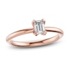Thumbnail Image 1 of Certified Emerald-Cut Diamond Solitaire Engagement Ring 1/2 ct tw 18K Rose Gold (SI2/G)