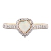 Thumbnail Image 2 of Heart-Shaped Natural Opal & Diamond Ring 1/6 ct tw 10K Yellow Gold