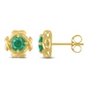 Thumbnail Image 1 of Unspoken Natural Emerald Solitaire Stud Earrings 14K Yellow Gold