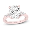 Thumbnail Image 1 of Oval-Cut Lab-Grown Diamond Floral Engagement Ring 2 ct tw 14K Rose Gold