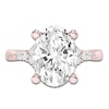 Thumbnail Image 3 of Oval-Cut Lab-Grown Diamond Floral Engagement Ring 2 ct tw 14K Rose Gold