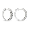 Thumbnail Image 2 of Marquise-Cut Lab-Grown Diamond Tilted Hoop Earrings 2 ct tw 14K White Gold