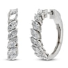 Thumbnail Image 3 of Marquise-Cut Lab-Grown Diamond Tilted Hoop Earrings 2 ct tw 14K White Gold