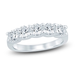 Lab-Grown Diamond Five-Stone Anniversary Ring 1-1/2 ct tw 14K White Gold