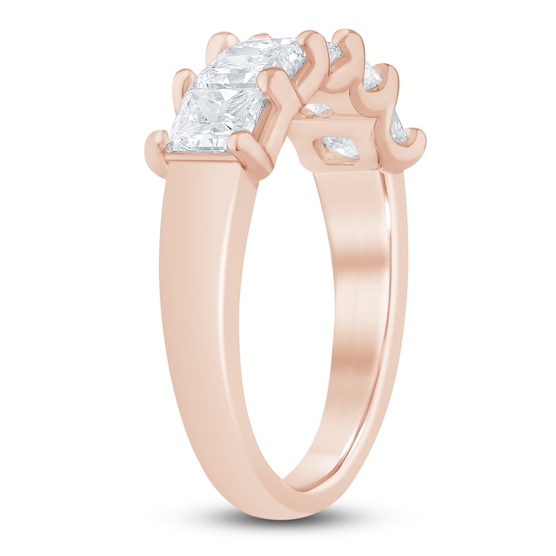 Main Image 2 of Princess-Cut Lab-Grown Diamond Five-Stone Anniversary Ring 2 ct tw 14K Rose Gold