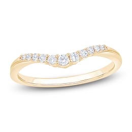 Certified Diamond Graduated Contour Anniversary Ring 1/6 ct tw 14K Yellow Gold