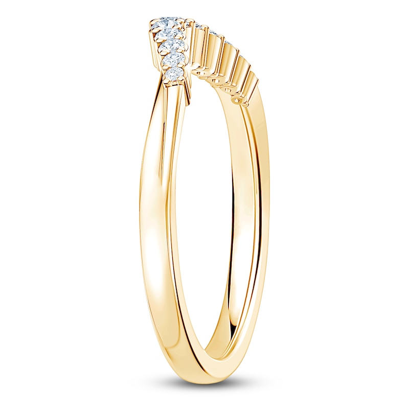 Main Image 2 of Certified Diamond Graduated Contour Anniversary Ring 1/6 ct tw 14K Yellow Gold