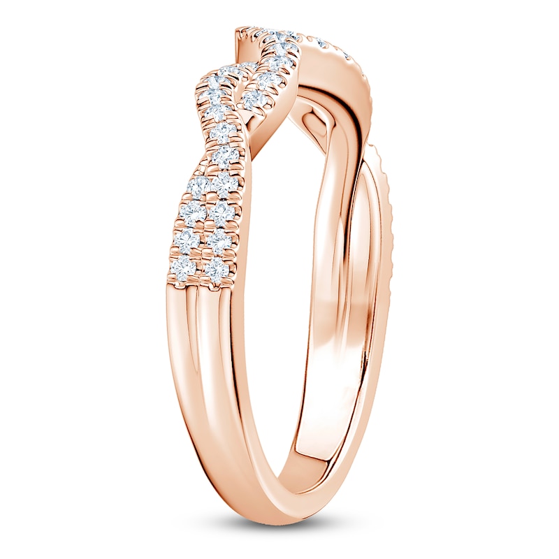 Main Image 2 of Certified Diamond Chevron Twist Enhancer Ring 1/5 ct tw 14K Rose Gold