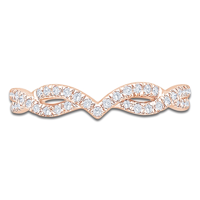 Main Image 3 of Certified Diamond Chevron Twist Enhancer Ring 1/5 ct tw 14K Rose Gold
