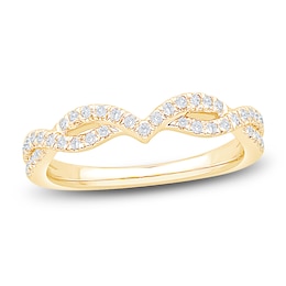 Certified Diamond Chevron Twist Enhancer Ring 1/5 ct tw 14K Yellow Gold